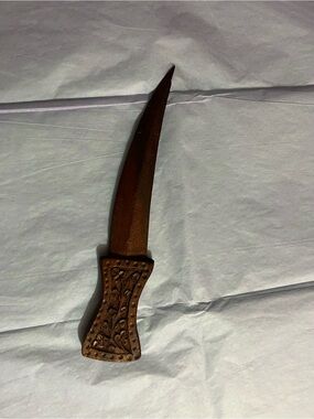 Handcrafted Brown Wooden Decorative Knife - Men Accessories